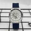 JYL Men's Watch Student Fake Three-eye Hollow Silicone Strap