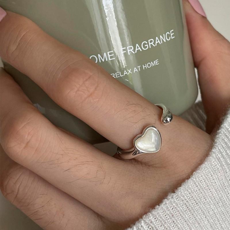 Elegantly Adjustable Crafted Open Heart Ring For Women Unique Design Geometric