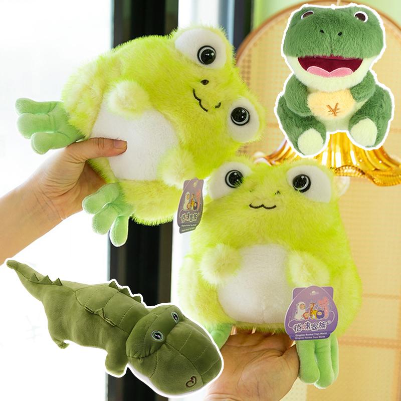 Cute Cartoon Frog Crocodile Plush Toy Soft Stuffed Doll Toy Lovely Throw Pillow Home Decoration For Kid Birthday Gifts