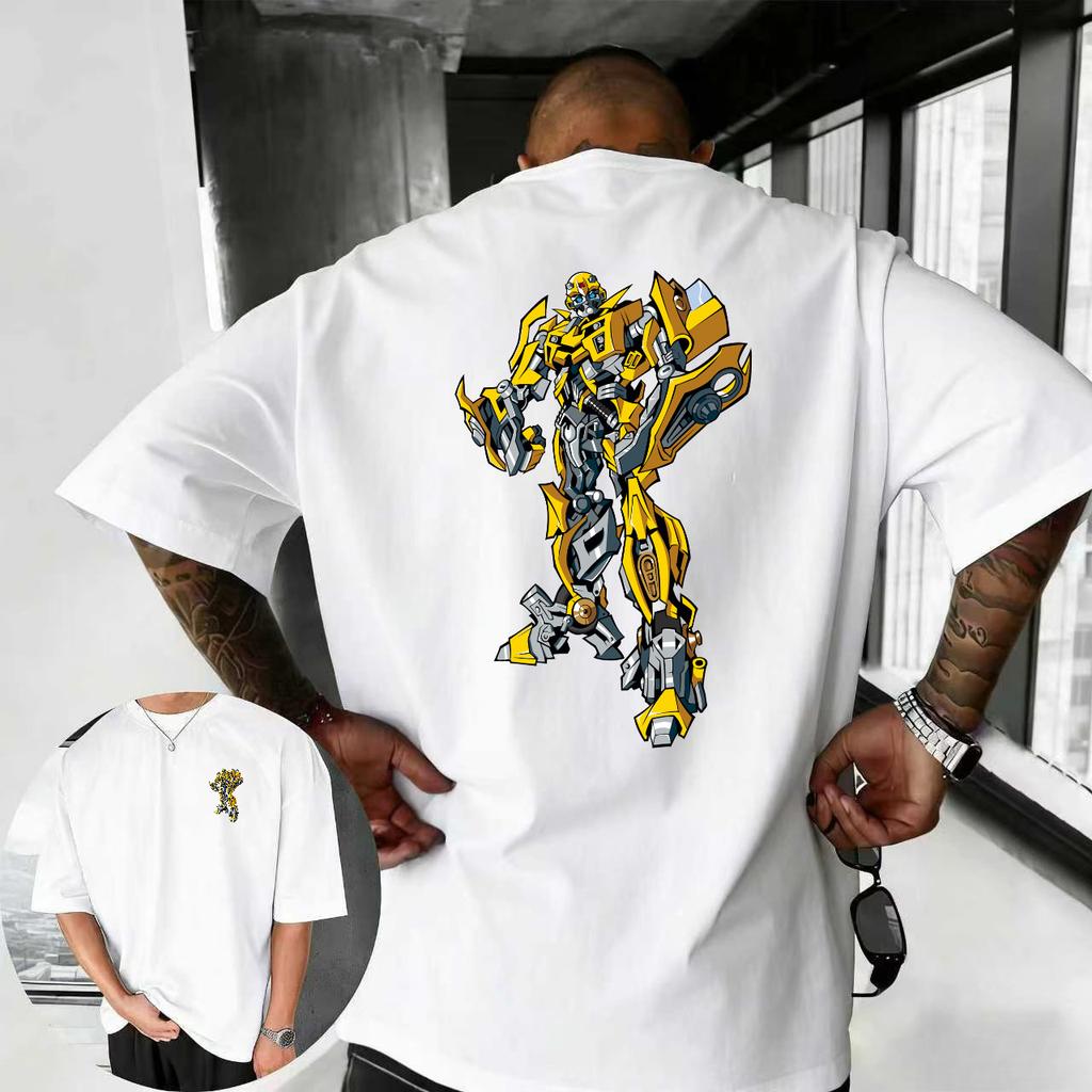 Transformers 2026 New Summer Autobots Graphic Cotton Print Hasbro Brand Tshirt Children Unisex Loose Breathable Casual Y2k Soft