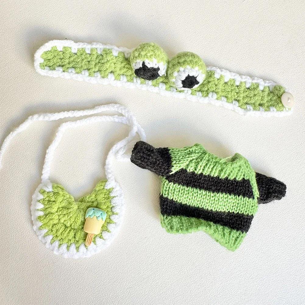 17cm Mini Plush Doll'S Clothes Outfit Accessories For Korea Kpop Exo Labubu Idol V1 V2 Sweater Headband Set Clothing Gift
