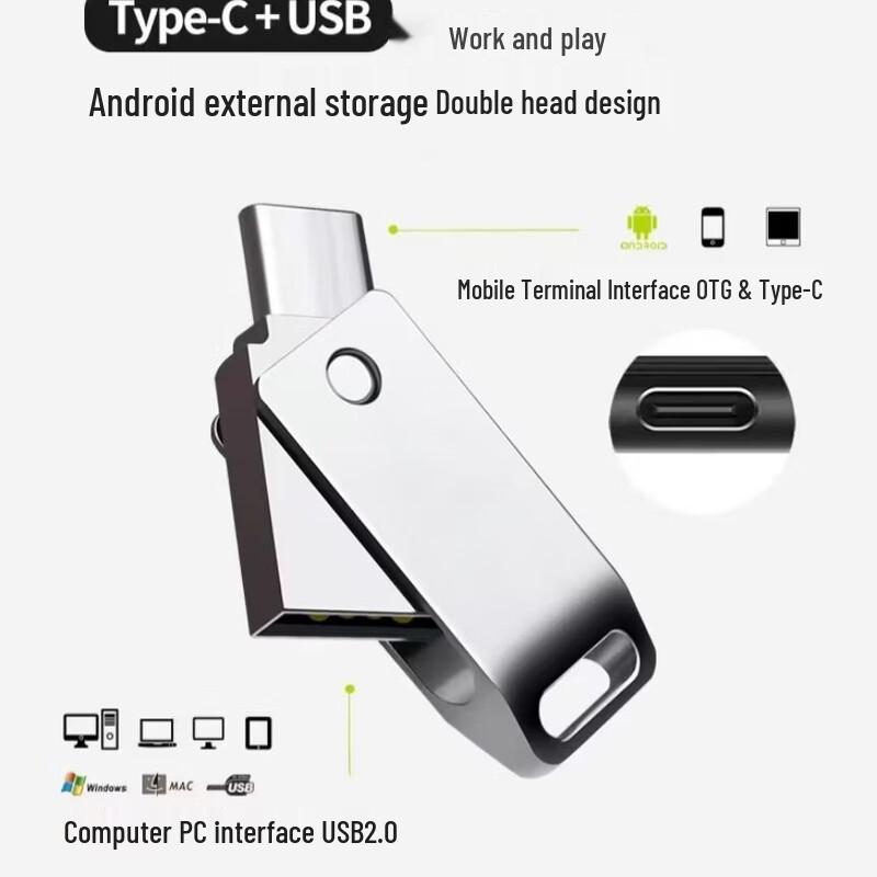 OLOEY Dual-Interface USB 3.0 & Type-C OTG Flash Drive