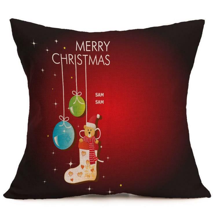 Vibrant Multicolor Christmas Santa Claus Cushion Cover Pillow Case For Stylish Car Decor