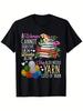 Damen 100% Baumwoll-T-Shirt - Ultra-weiches atmungsaktives Rundhals-T-Shirt mit Buch & Ya