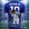 Nuovo Arrivo Neymar Stella del Calcio T-shirt Stampata 3D per Tifosi di Calcio Bambini Casual Traspirante Asciugatura Rapida Uomo Girocollo Manica Corta