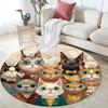 Cats Round Area Rug,Carpet Rug for Living Room Bedroom Sofa Playroom Decor,Non-slip Floor Mat