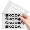 4Pcs Car Door Handle Stickers Tire Rear View Mirror Decals For Skoda Octavia Superb Rapid Kodiaq Karoq Fabia Kamiq Roomster Citigo