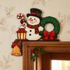 Santa Claus Christmas Door Ornament Wooden Frame Christmas Decoration  Home Wall
