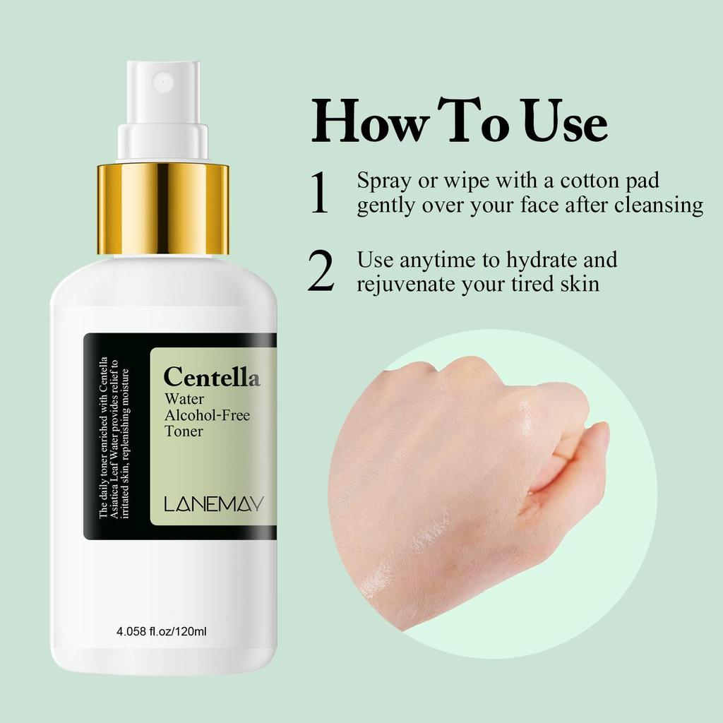 Centella Alcohol-Free Toner-Instensive Nourishment-Moisturize & Clear Skin-Suitable For All Skin Types, 120ml