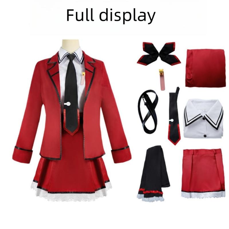 Anime DATE A LIVE Kotori Itsuka Cosplay Red Coat Shirt Skirt Tie Belt Wig Lovely School JK Uniform Halloween Full Set Costumes
