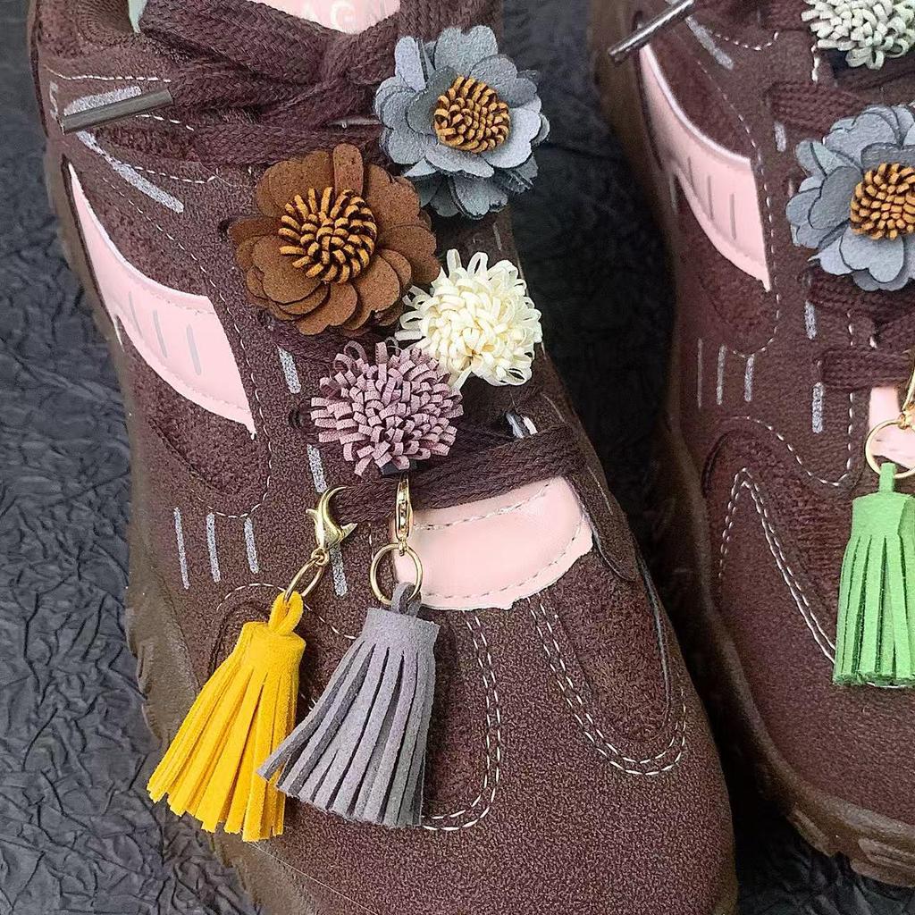 MIU-Style Merlad Flower Tassel Buckle Sneakers - Autumn/Winter Casual German Trainers