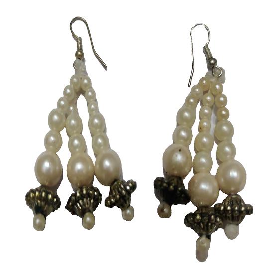 

@ Stylish Handmade Pearl Waterfall Earrings Sterling Silver For Women
