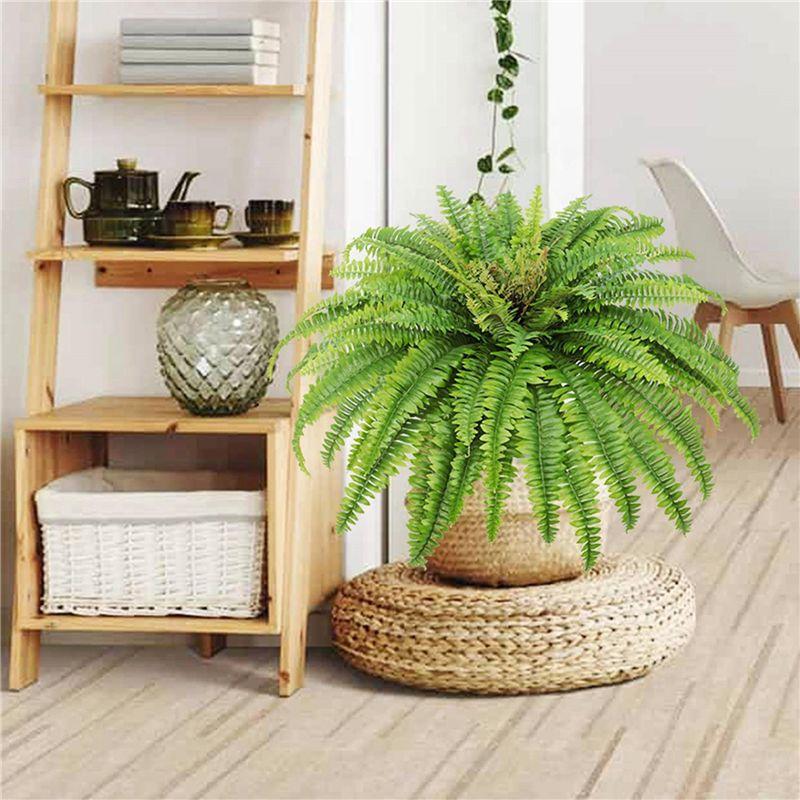A84X-4X Artificial Ferns For Outdoors & Indoors,Large Faux Ferns Fake Boston Fern Plant For Planter Garden Porch Entrance B