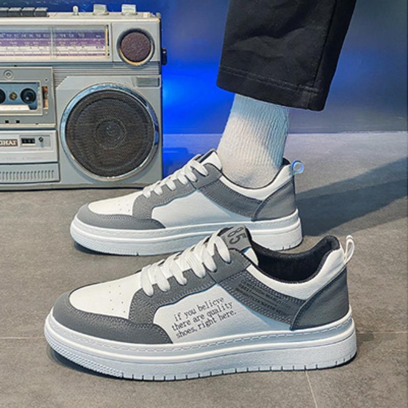 Fashion High Quality Men's Leather Casual Shoes Spring New Breathable Sneakers Fashion Versatlie Lace-up Walking Shoes Jogging Masculino