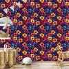 Wallpaper Flowers and Leaves Plum and Pink for Living Room and Bedroom 50x1000