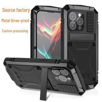 Coque en silicone antichute pour iPhone 15 & 14PM avec support pour 13 Pro Max
