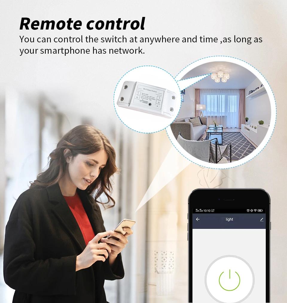 Tuya Wifi Switch 433MHz Universal Breaker 1/2/3 Gang Wireless Wall Switch Remote Voice Control Support Smart Life,Alexa,Google