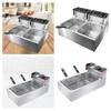 Electric Deep Fryer Stainless Steel Easy to Clean Kitchen Oil with 1 Basket