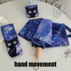Blue Green Purple Powder Cat Cartoon Fold Umbrella Fully Automatic Umbrella Women'S Dual-Purpose Sun Umbrella Portable Umbrella