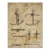 Sailboat Patent Print Vintage Poster Sailor Gifts , Yacht Anchor Ship  Wheel Sailing Blueprint Nautical Wall Art Canvas Painting