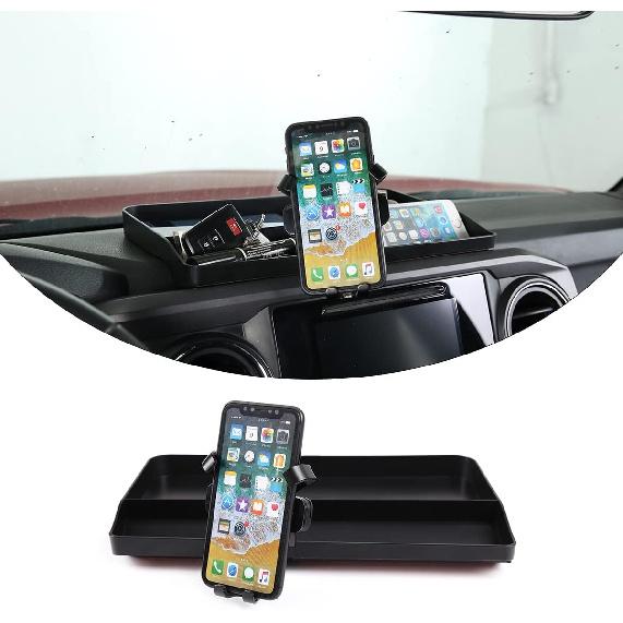 

CHEAYAR Portable Electronic Device Mount for Tacoma 2016-2023, Dashboard Organizer Tray with Phone Holder, Storage Box Container for Key Card