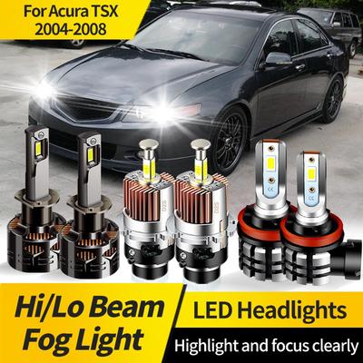 2PCS For Acura TSX 2004-2008 D2S H1 LED Headlight Bulb D2R White LED Hi/Lo Beam H11 Fog Light HID Xenon/Halogen Replacement Lamp