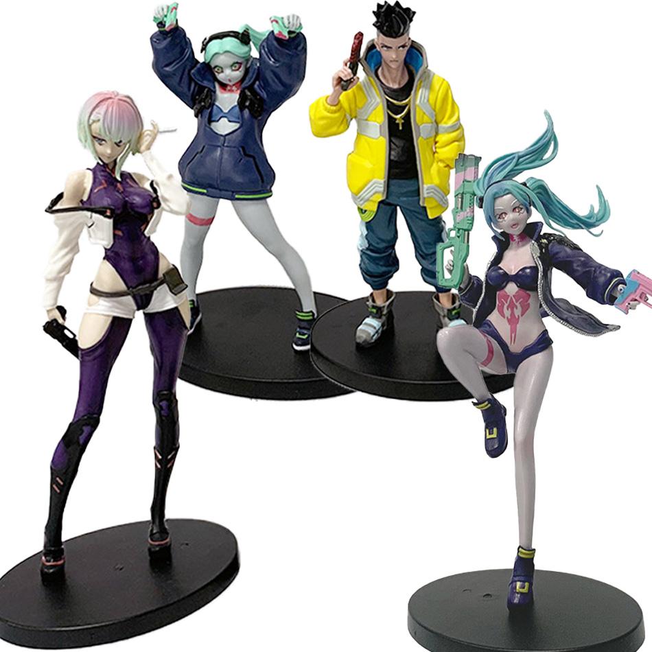 Cyberpunk Lucy Rebecca David Martinez Johnny Silverhand Standing Take Gun Action Figure Toys