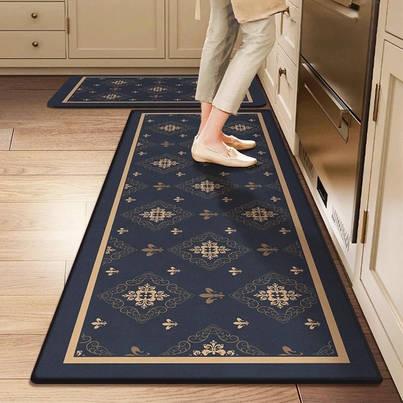 Non-slip Kitchen Mat for Floor Long Strip Runner Rugs Waterproof Anti-fouling Oil-proof Kitchen Carpet PVC Leather Washable Mats