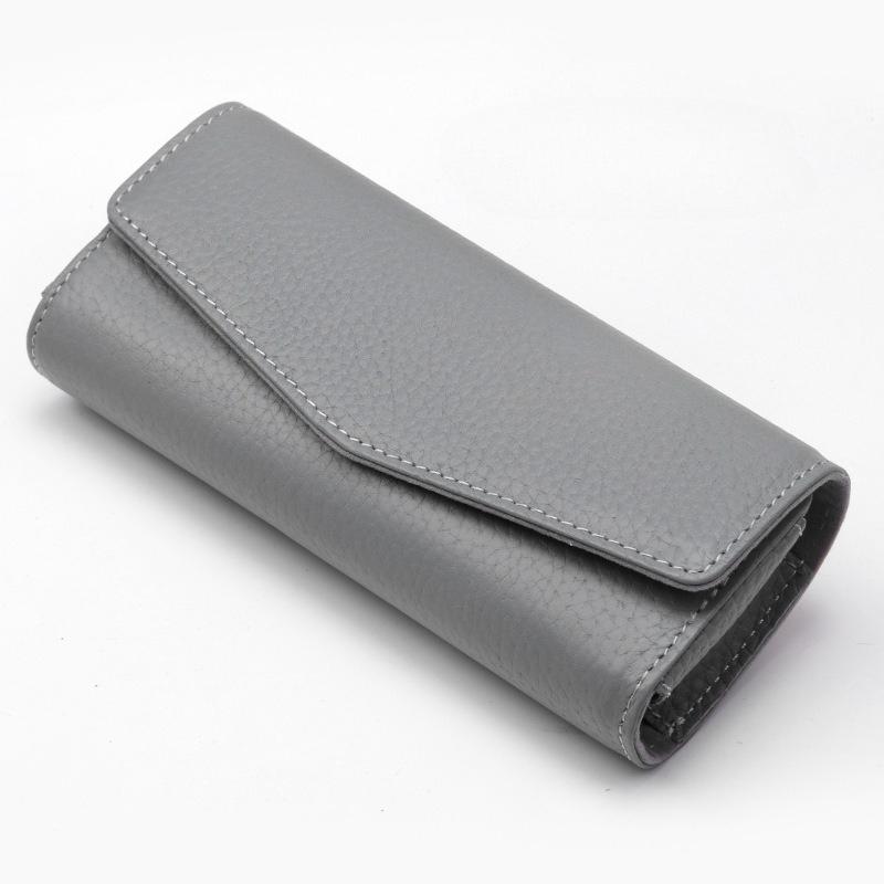 Car Sun Visor Sunglasses Case Hanger Fastener Top layer Cowhide Eyeglasses Holder Card Ticket Storage Box Accessories