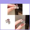 Geometric Openback Ring With Cz Stones For Elegant Womens Fashion Accessory