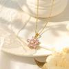 Women's Titanium Steel Rotatable Flower Necklace - Fashionable, Simple, Versatile Clavicle Chain Jewelry.