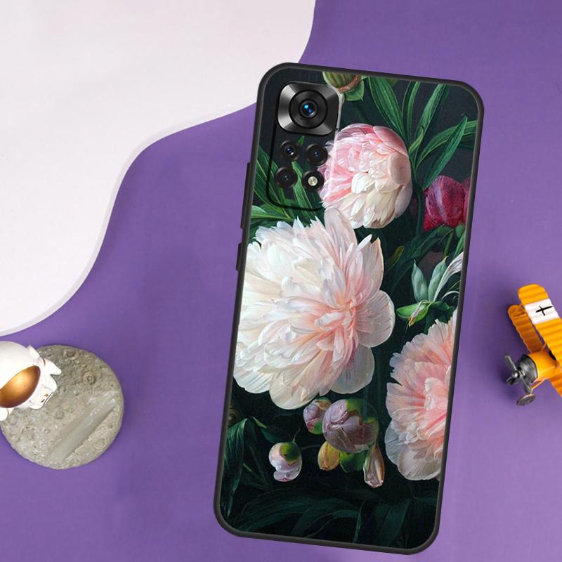 Peonies Beautiful Flower Case For Xiaomi Redmi Note 14 13 Pro 12 9 10 11 Pro 10S 11S 12S Redmi 14C 13C 10C 12C Cover