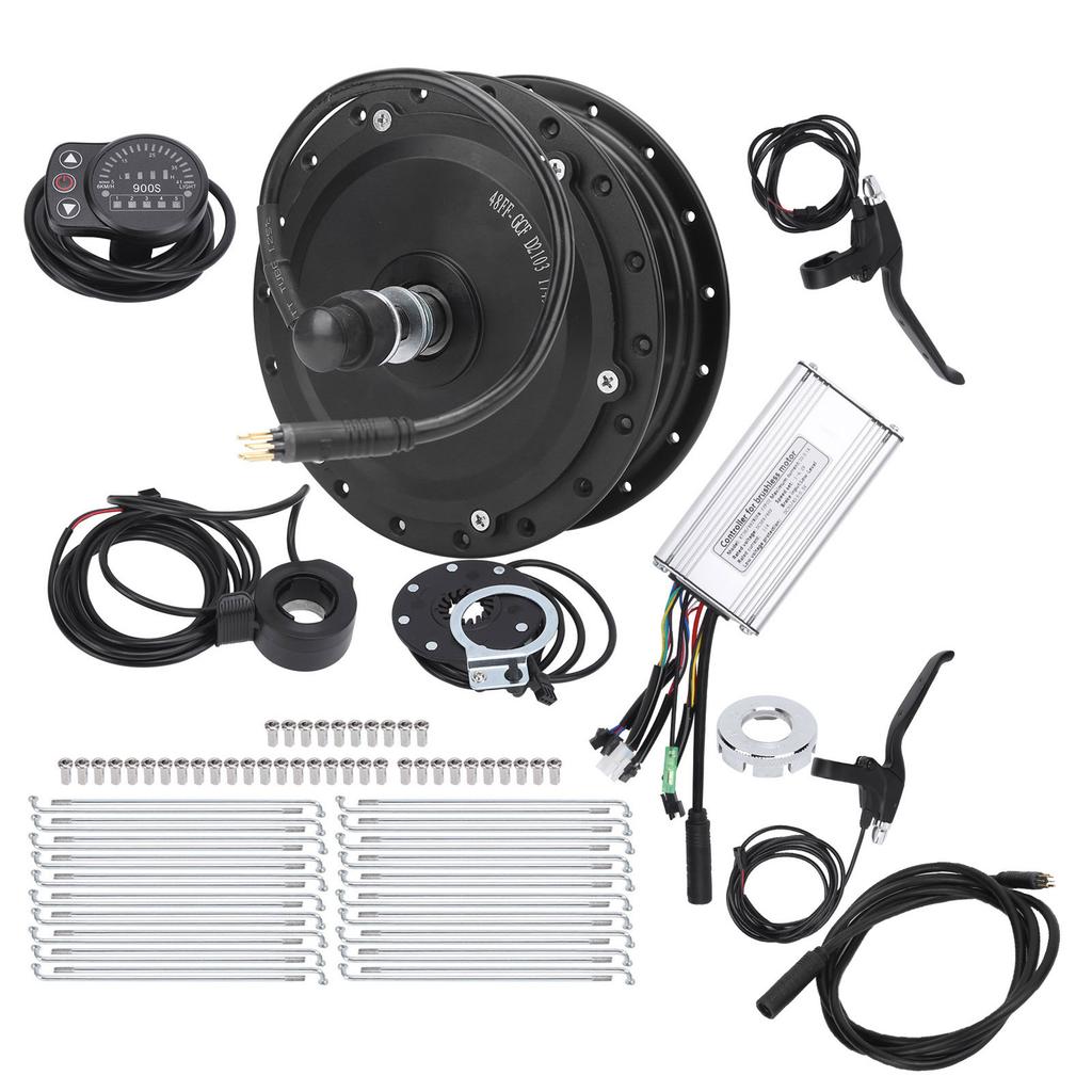 Elektrofahrrad Umrüstsatz 48V 500W Vorderrad Nabenmotor Set mit KT‑900S Display Anzeige für 12G Rad