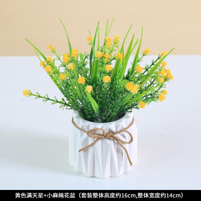Simulated Potted Plants, Plastic False Flower Ornaments, Artificial Plants Bonsai Dining Table Decorations, Photography Props