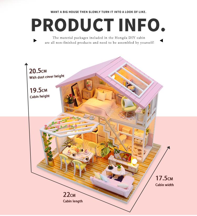 DIY Doll House Wooden Case Miniature Miniature puzzle Furniture Dollhouse Toys Model Assembly Toy Children Birthday Gifts