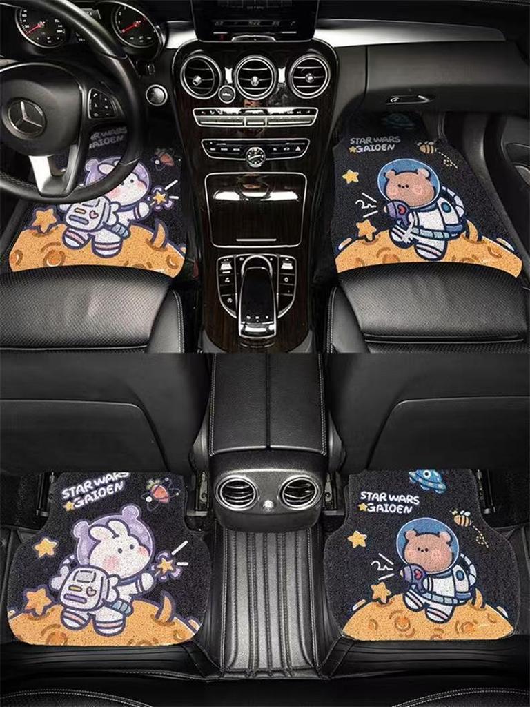 Universal Cartoon Car Interior Foot Mats - Scratch & Wear Resistant Set