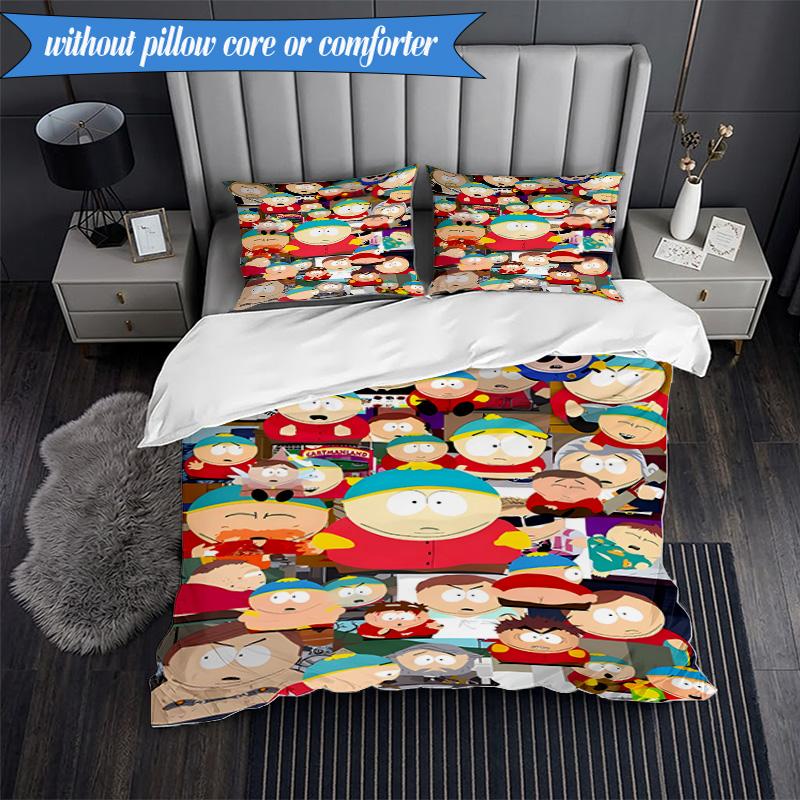 South Friends Adventure 3pcs K-pop music group Bedding set,Ideal for Bedroom, Dormitory,Including Duvet Cover And 2pcs Pillowcases,Fan gifts