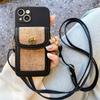 Luxury 3D Camellia Flower Leather Card Bag Crossbody Lanyard Soft Case For iPhone 16 15 14 Pro Max 13 12 11 X XS XR 7 8 Cover