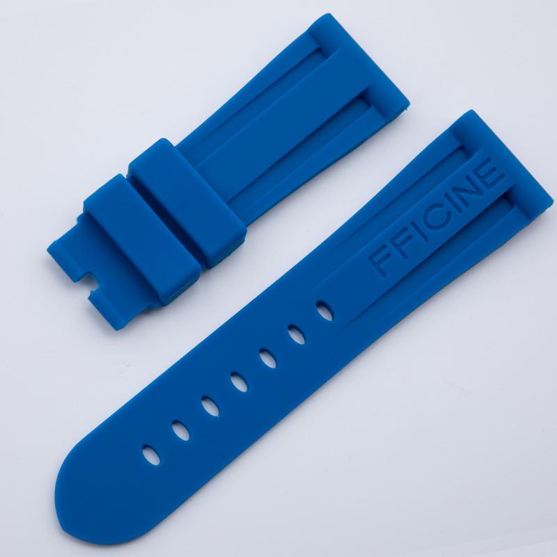 Soft Black Blue Orange Nature Rubber Silicone 26mm Watch Band for Panerai Strap Black Blue Red Orange With Tang Pin Buckle
