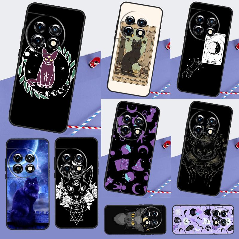 Witches Cat Moon Cover For OnePlus Nord 4 CE 2 3 Lite N20 N30 9 10 Pro 8T 9RT 10T 11 OnePlus 12 13 R Case