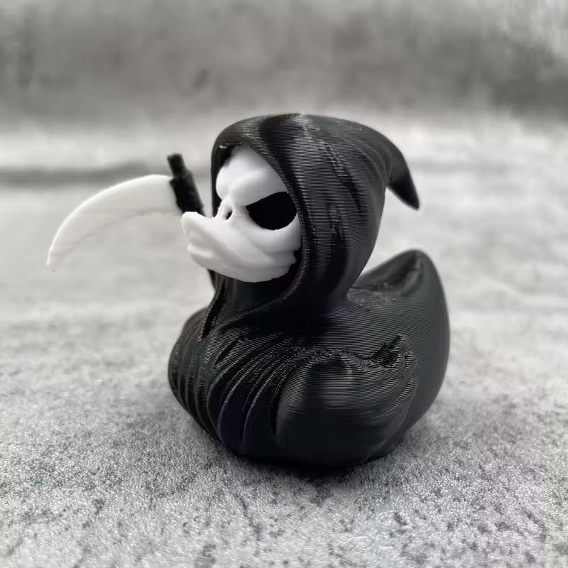 3D Grim Reaper Duck Printed Scary Death Duck Statue Suitable for Home Decoration Halloween Decoration for Haunted House Party