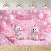 Pink Teddy Bear Photography Backdrop Sweet Dreamy Birthday Party Decoration Background Baby Shower Photo Booth Banner Supplies