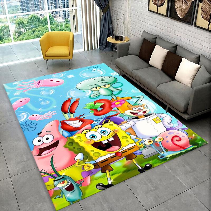 Cartoon S-SpongeBob Patrick Star Carpet Rug for Playroom Bedroom Living Room Sofa Home Decor,kid Area Rug Non-slip Floor Mat
