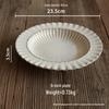 Elegant French Ceramic Tableware Set: Lace Design Plates, Steak & Salad Bowls, Rice & Soup Bowls, Baking Dish for Western Cuisine.