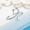 Dainty Cute Cat Long Tail Finger Ring Knitting Crocheting Joint Ring Jewelry