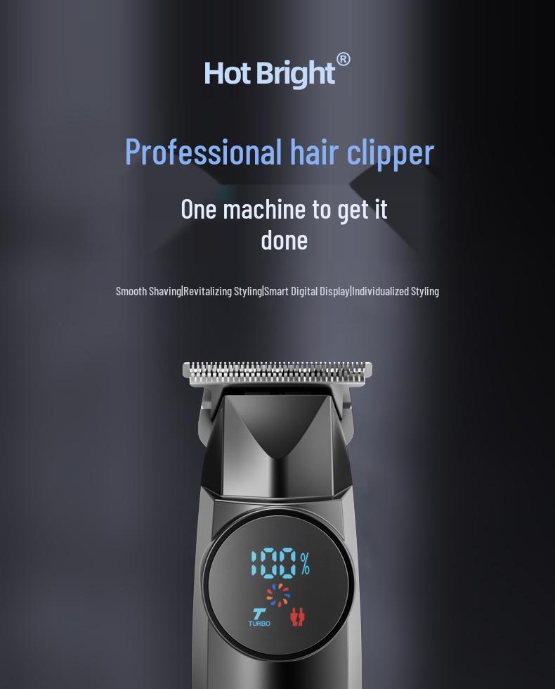 Waterproof Professional Hair Clipper: Quick Charge, Oil Head, Bald Head, Home Hairdressing Trimmer.