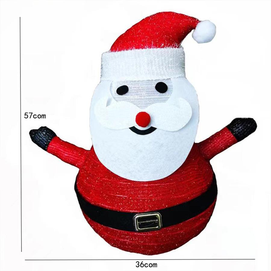 57CM Weihnachtsbaum Dekoration Schneemann Weihnachtsmann Mit Lichterkette für Garten Rasen Neujahr Weihnachten Feiertag Außen Dekoration