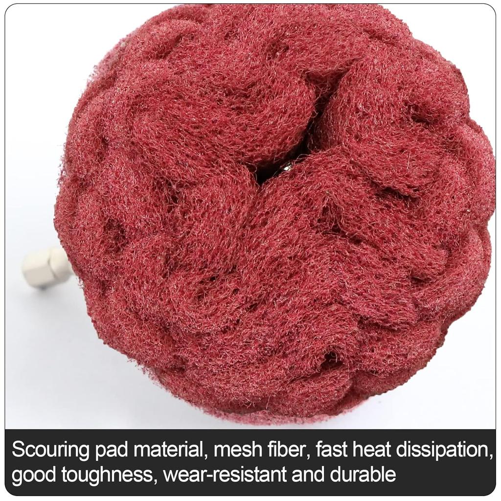 9PCS Scouring Pads Abrasive Buffing Polishing Wheel Drill Attachment Set, Non Woven Wheel Polishing Kit For Drill,Power Scrubber Drill Polishing