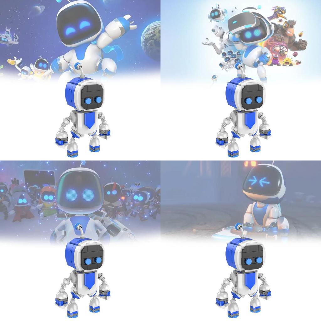 Astro Bot Zestaw do Montażu Miniatur Dla Dzieci Kreatywna Plastikowa Zabawka Prezent