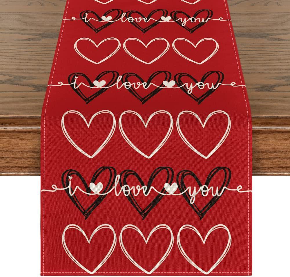 Desktop Ornaments Love Table Flag Tablecloth 33*183cm Table Runner For Festive Atmosphere Event Decoration Valentine's Day Party